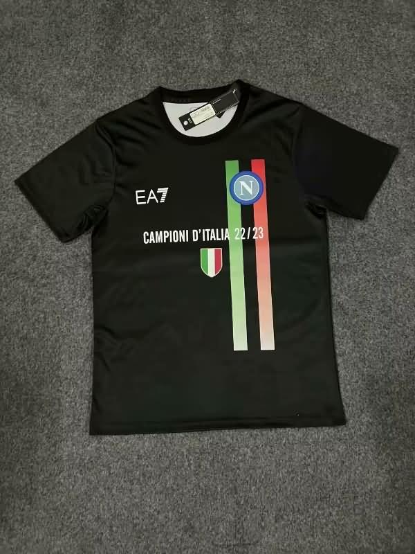 Napoli Polo Soccer T-Shirt Champion Black Replica 2023