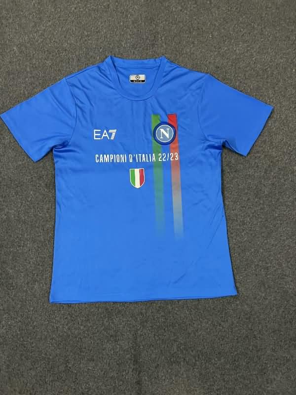 Napoli Polo Soccer T-Shirt Champion Blue Replica 2023