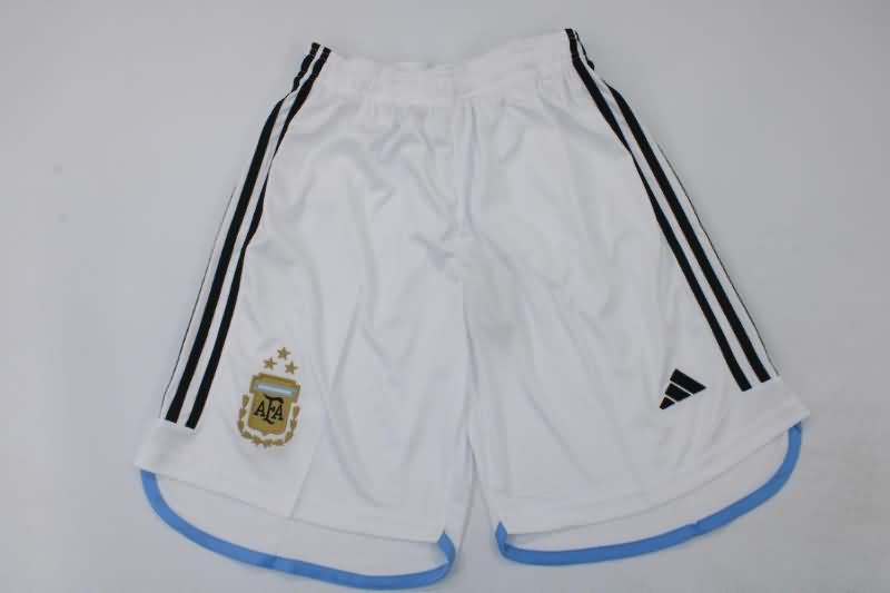 Argentina Soccer Shorts White 3 Stars Replica 2022