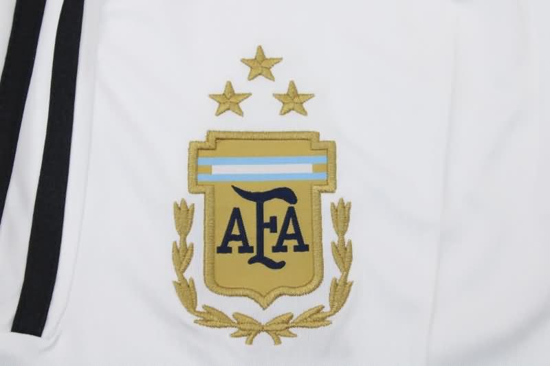 Argentina Soccer Shorts White 3 Stars Replica 2022