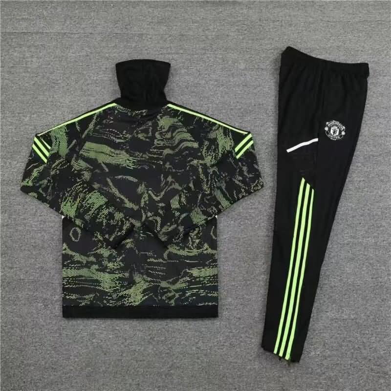 Manchester United Soccer Tracksuit Black Green Replica 22/23