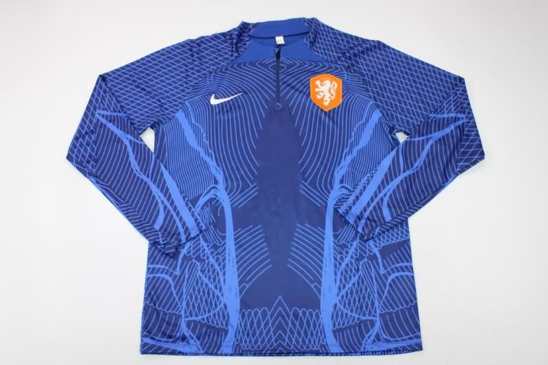 Netherlands Soccer Tracksuit 02 Dark Blue Replica 2022