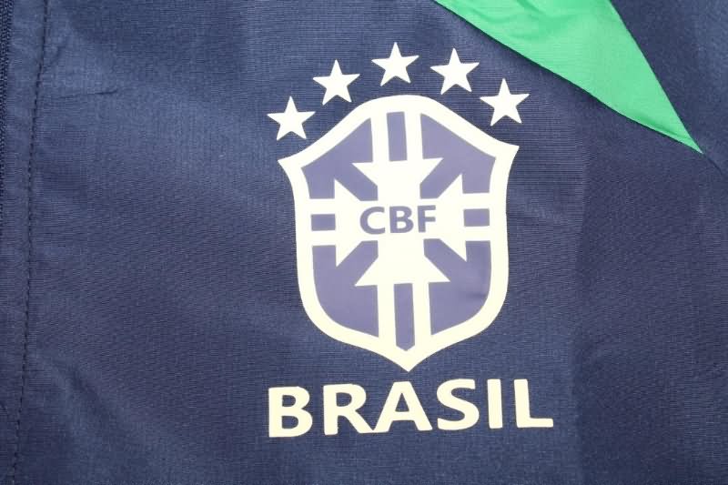 Brazil Soccer Windbreaker Dark Blue Replica 2022
