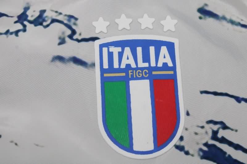 Italy Soccer Windbreaker White Dark Blue Replica 2023