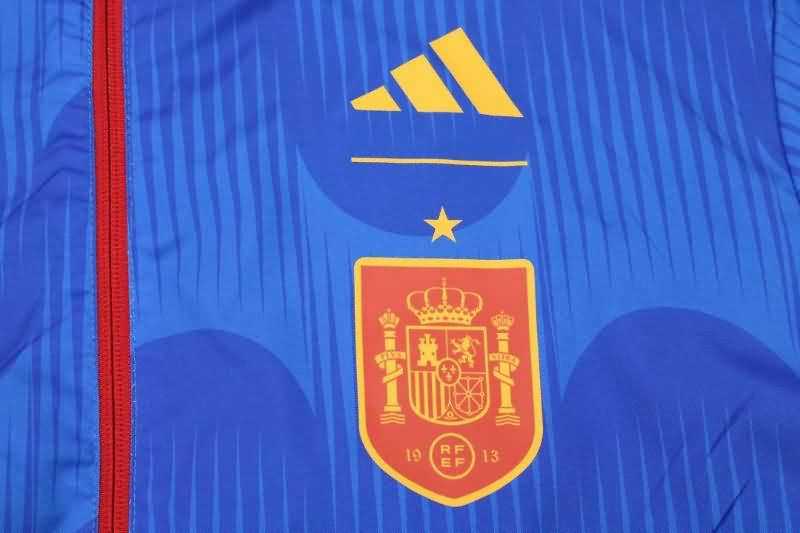 Spain Soccer Windbreaker Blue Red Replica 2022