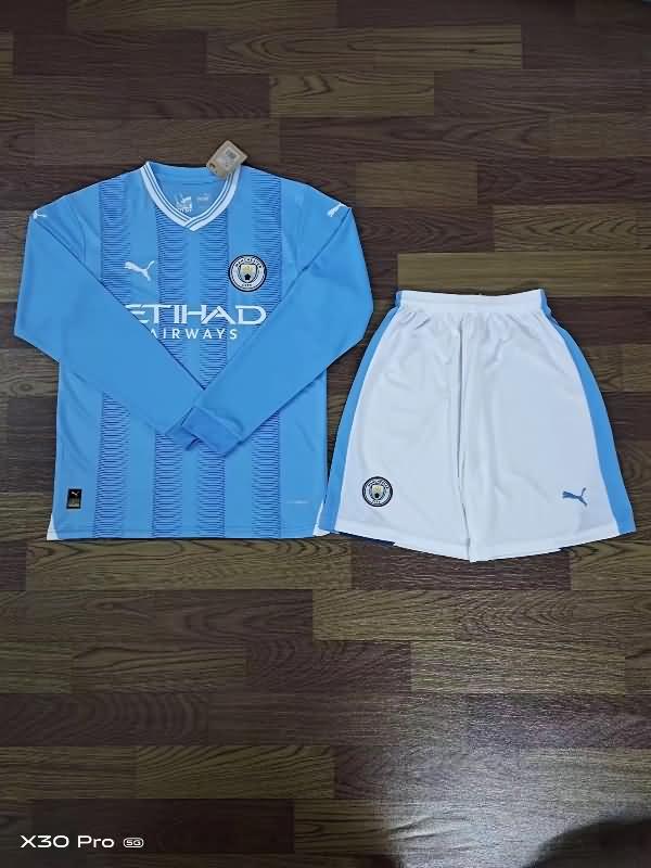 Manchester City Soccer Jersey Home Long Sleeve Replica 23/24