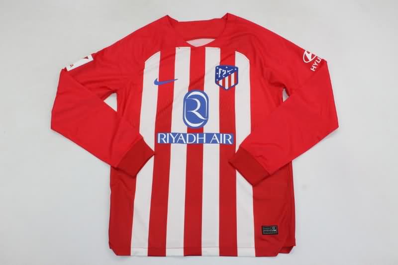 Atletico Madrid Soccer Jersey Home Long Sleeve Replica 23/24