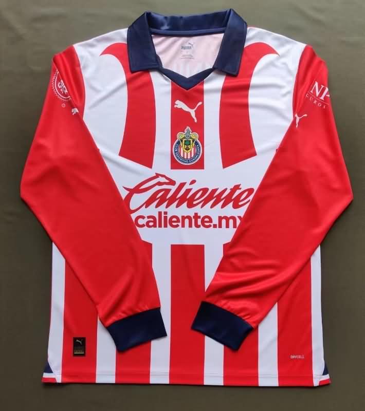 Guadalajara Soccer Jersey Home Long Sleeve Replica 23/24