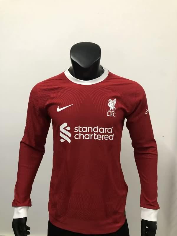 Liverpool Soccer Jersey Home Long Sleeve (Player) 23/24