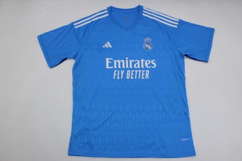 Real Madrid Soccer Jersey Goalkeeper Blue Replica 23/24