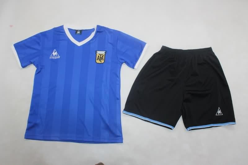 Kids Argentina Soccer Jersey Away Replica 1986