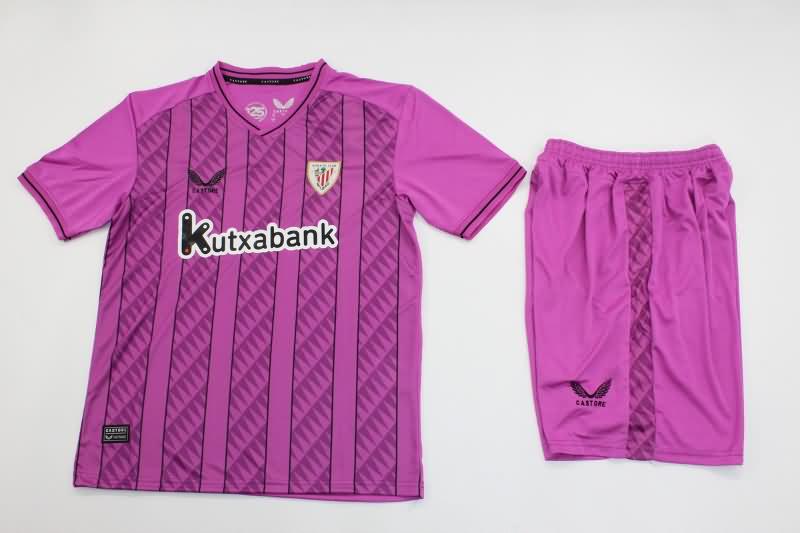 Kids Athletic Bilbao Soccer Jersey Goalkeeper Pink Replica 23/24