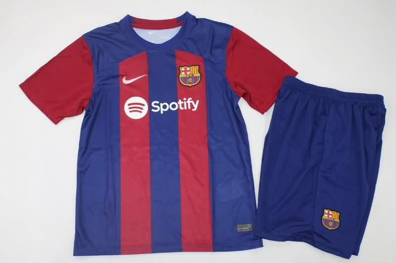 Kids Barcelona Soccer Jersey Home Replica 23/24