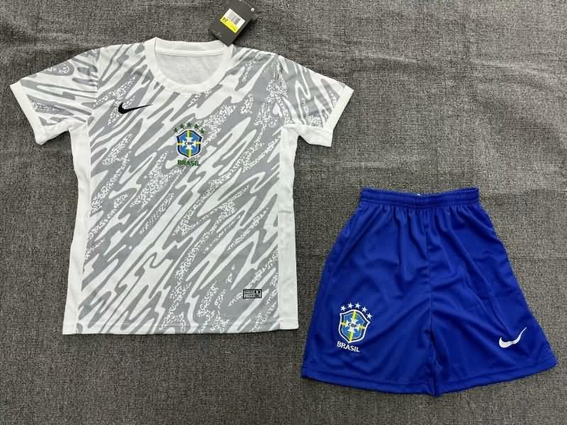 Kids Brazil Soccer Jersey Goalkeeper Grey Replica 2023/24