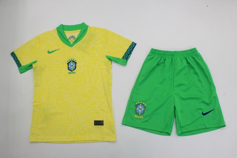 Kids Brazil Soccer Jersey Home Replica 2023/24