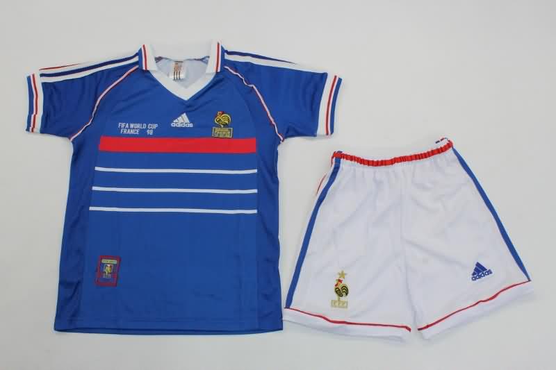 Kids France Soccer Jersey Home Replica 1998