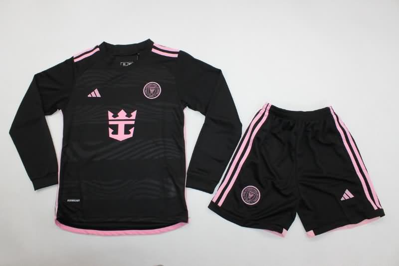 Kids Inter Miami Soccer Jersey Away Long Sleeve Replica 2024