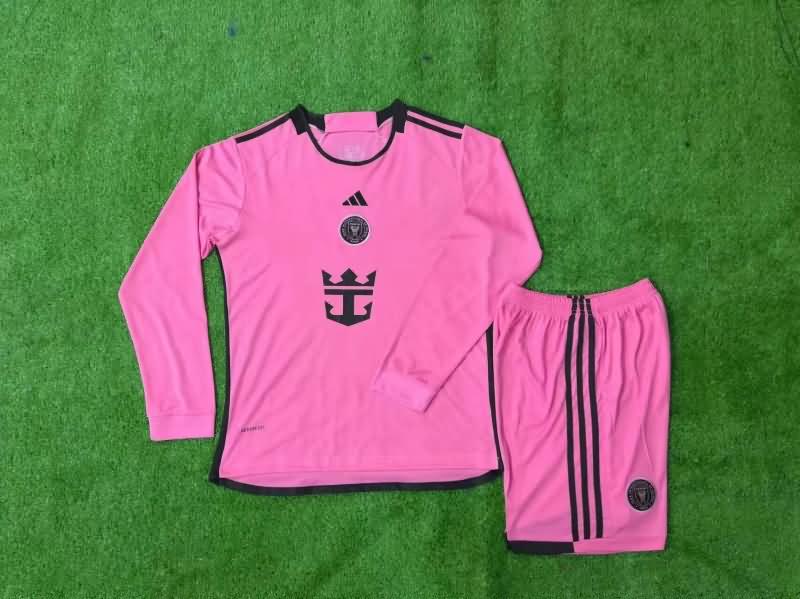 Kids Inter Miami Soccer Jersey Home Long Sleeve Replica 2024