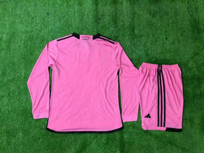 Kids Inter Miami Soccer Jersey Home Long Sleeve Replica 2024