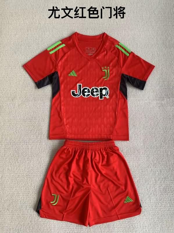 Kids Juventus Soccer Jersey Goalkeeper Red Replica 23/24