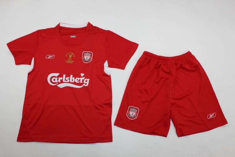 Kids Liverpool Soccer Jersey Home Final Replica 2004/05