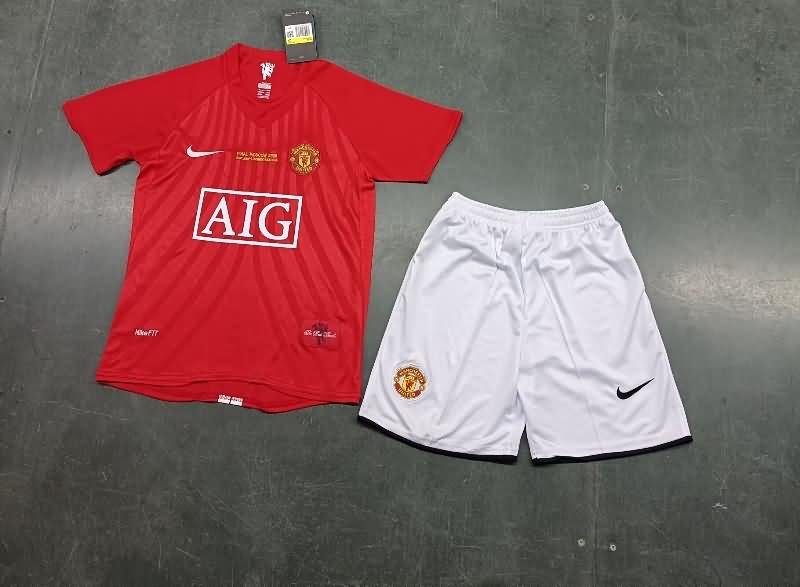 Kids Manchester United Soccer Jersey Home Replica 2007/08