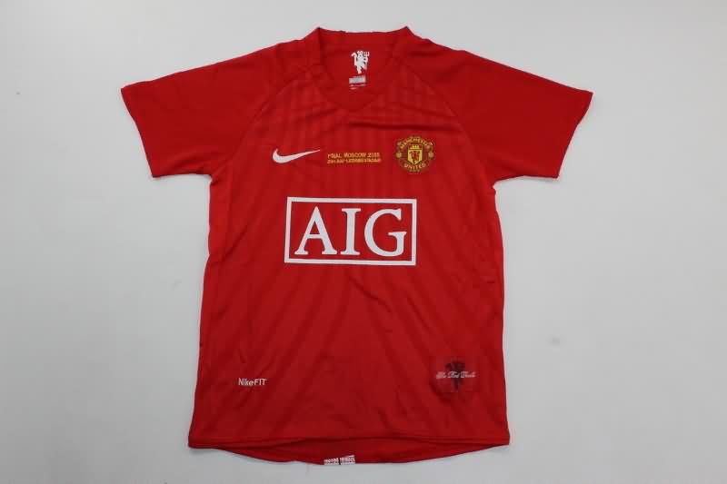 Kids Manchester United Soccer Jersey Home Final Replica 2007/08