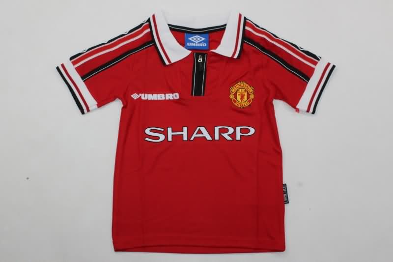 Kids Manchester United Soccer Jersey Home Replica 1998/00