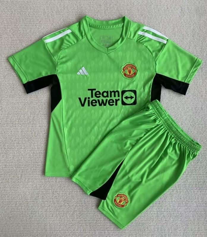 Kids Manchester United Soccer Jersey Goalkeeper Green Replica 23/24
