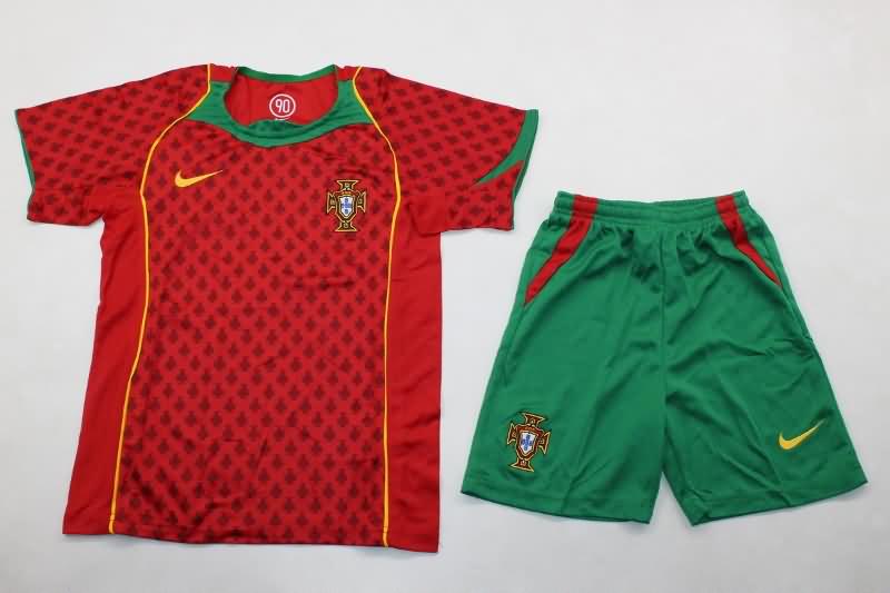 Kids Portugal Soccer Jersey Home Replica 2004