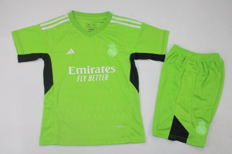Kids Real Madrid Soccer Jersey Goalkeeper Green Replica 23/24