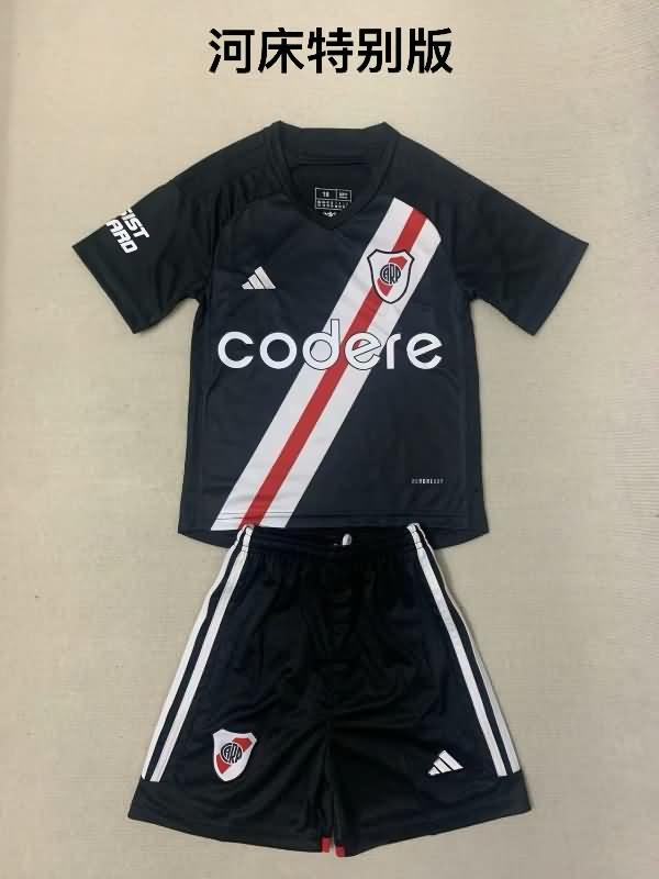 Kids River Plate Soccer Jersey Black Replica 2023
