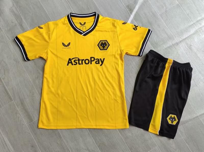 Kids Wolves Soccer Jersey Home Replica 23/24