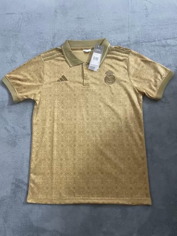 Real Madrid Soccer Jersey Gold Polo Replica 23/24