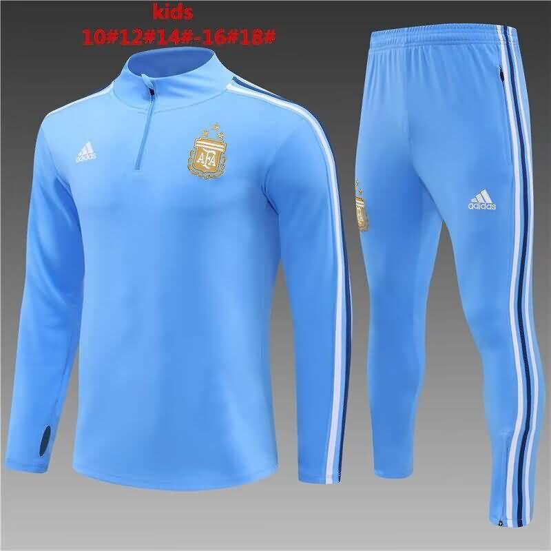 Kids Argentina Soccer Tracksuit 02 Blue Replica 2023/24