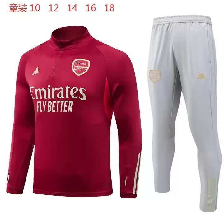 Kids Arsenal Soccer Tracksuit 03 Red Replica 23/24