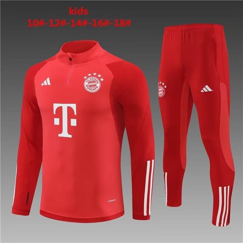 Kids Bayern Munich Soccer Tracksuit Red Replica 23/24