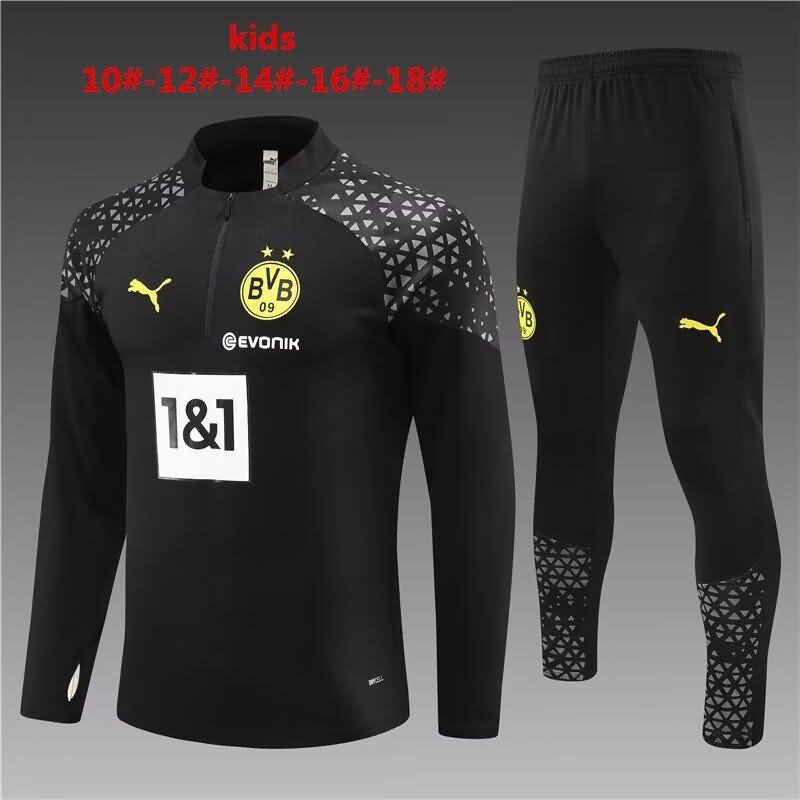 Kids Dortmund Soccer Tracksuit Black Replica 23/24