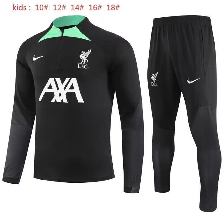 Kids Liverpool Soccer Tracksuit Black Replica 23/24