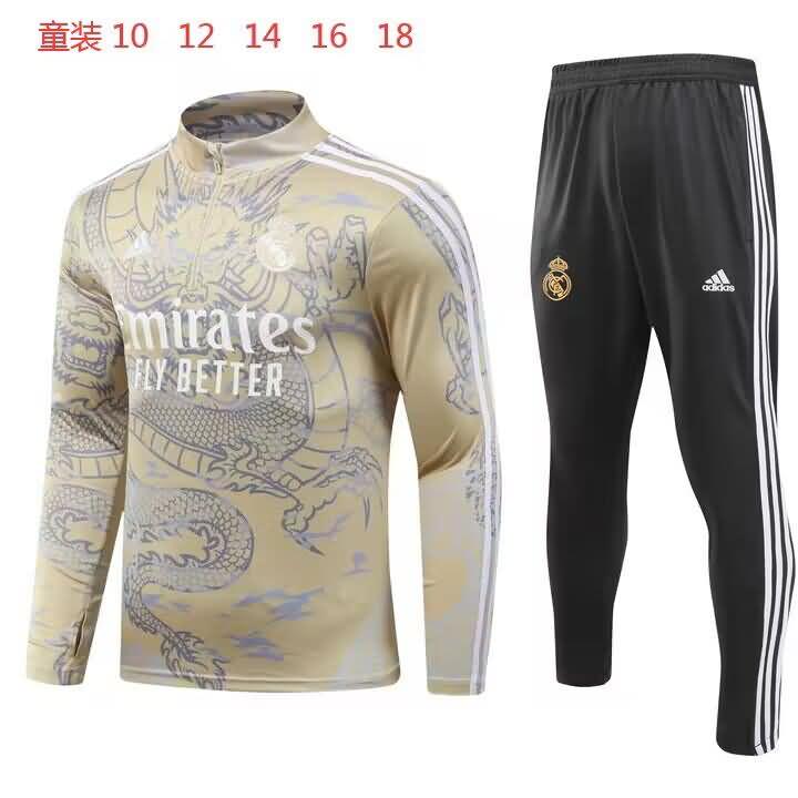 Kids Real Madrid Soccer Tracksuit Gold Replica 23/24