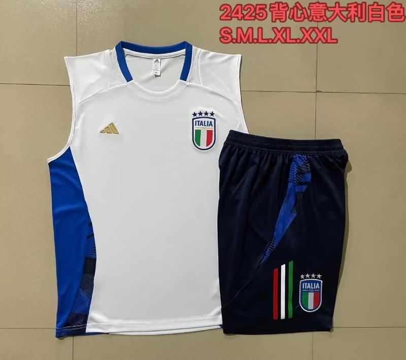 Italy Training Jersey 03 White Replica 2024
