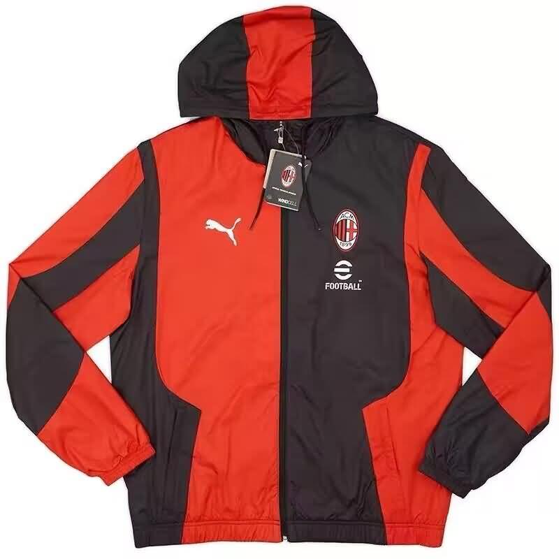AC Milan Soccer Windbreaker Red Black Replica 23/24