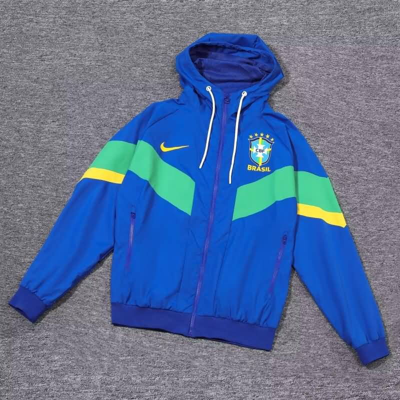 Brazil Soccer Windbreaker Blue Replica 2024