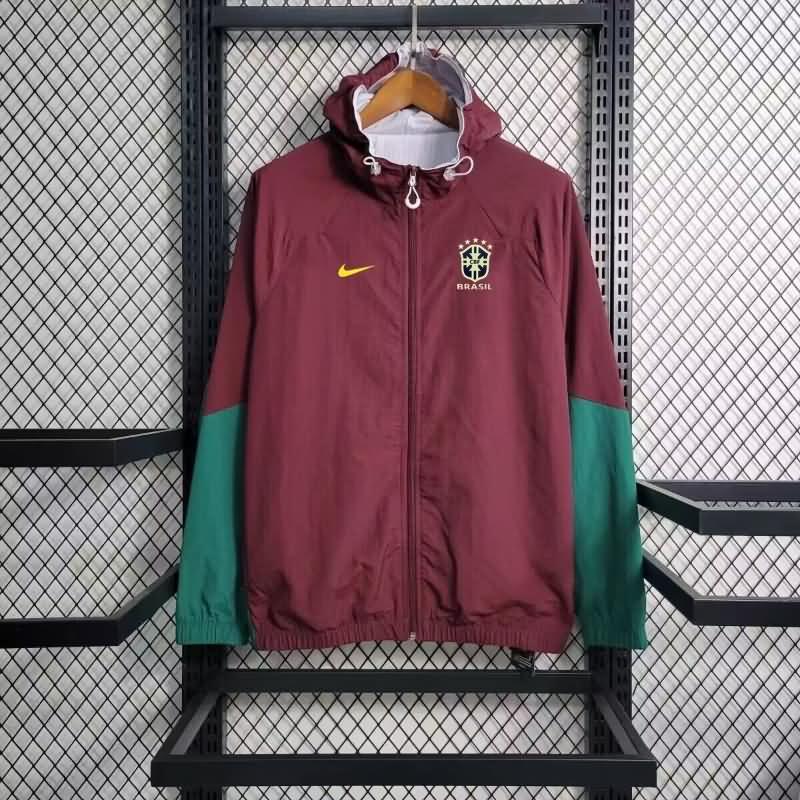 Brazil Soccer Windbreaker Dark Red Replica 2024