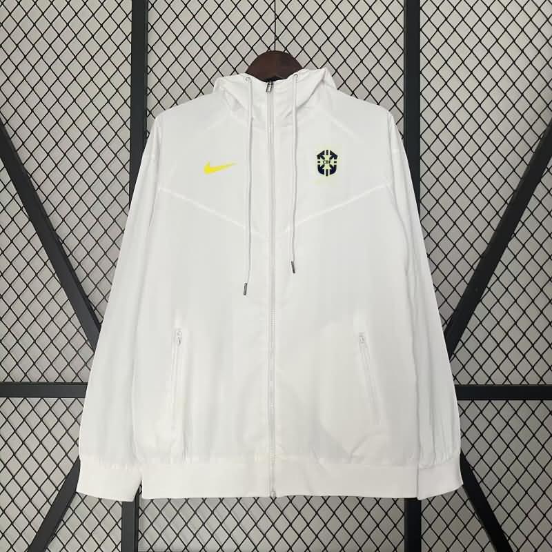 Brazil Soccer Windbreaker White Replica 2024