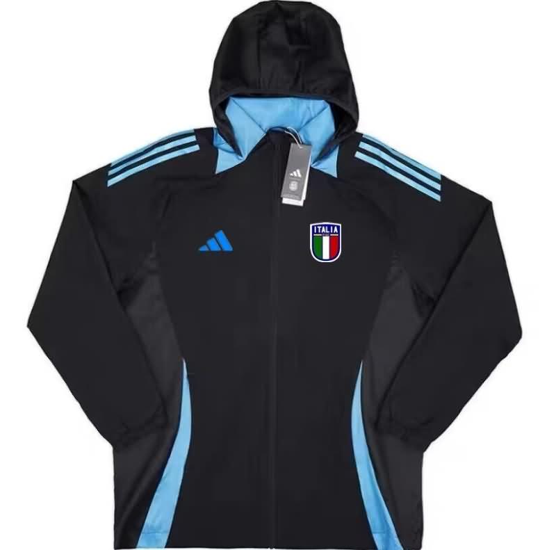 Italy Soccer Windbreaker Black Replica 2024