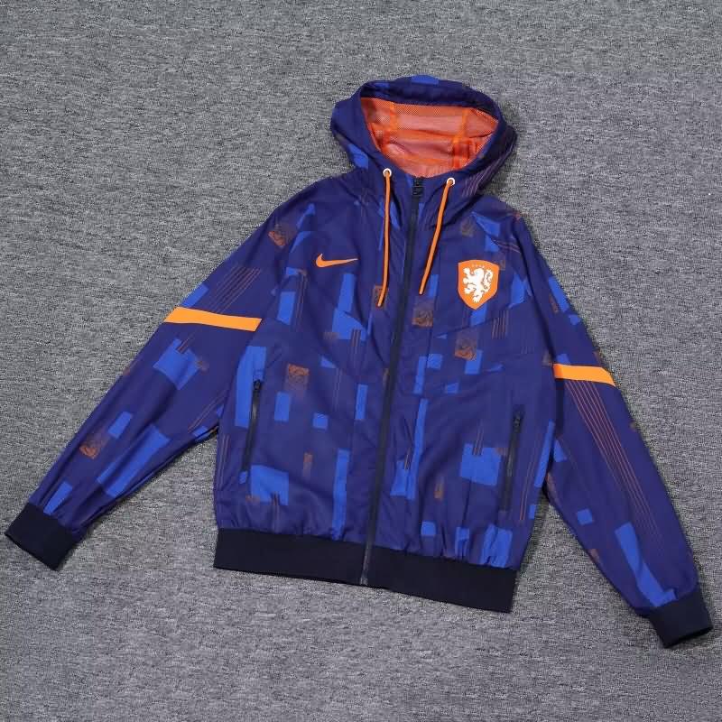 Netherlands Soccer Windbreaker Dark Blue Replica 2024