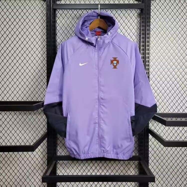 Portugal Soccer Windbreaker Purples Replica 2024