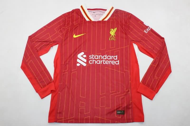 Liverpool Soccer Jersey Home Long Sleeve (Player) 24/25