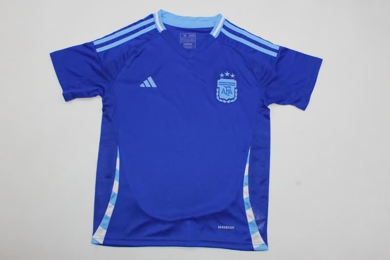 Kids Argentina Soccer Jersey Copa America Away Replica 2024